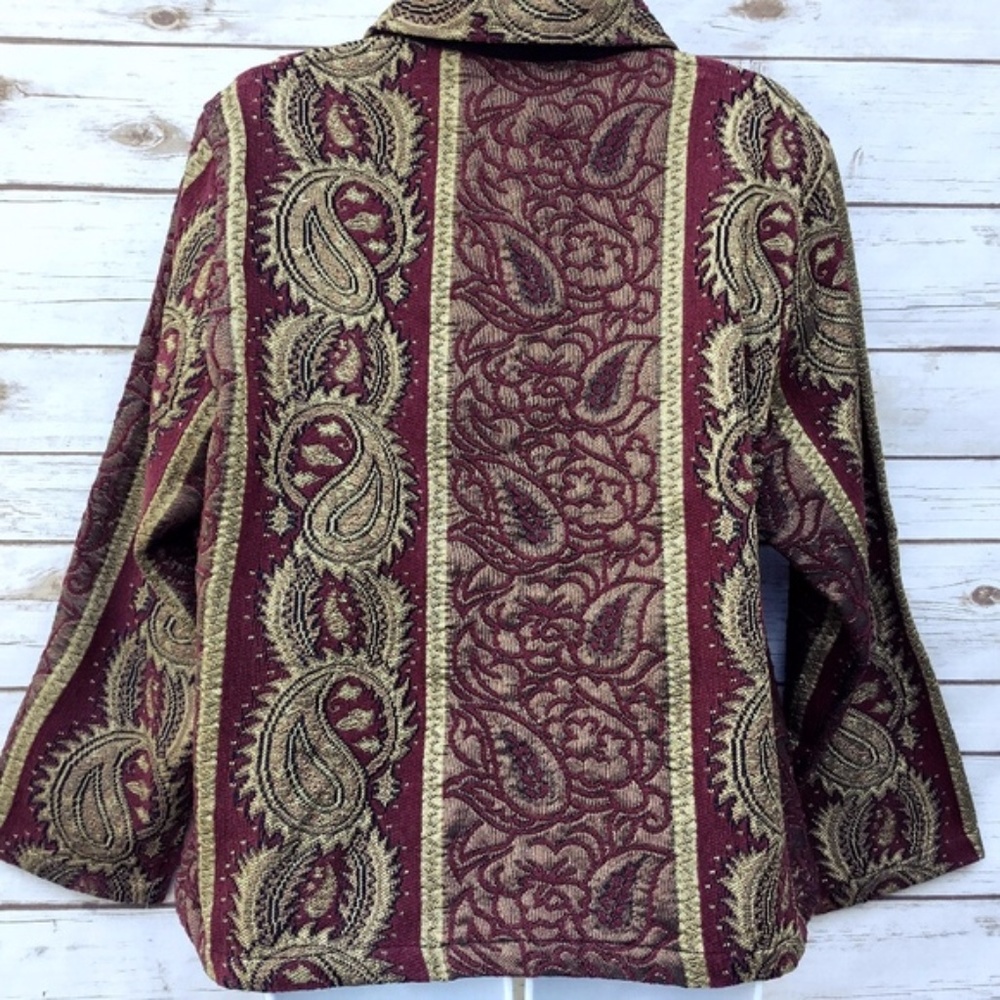 Red and Gold Art To Wear BOHO Jacket by Tantrums - Picture 4 of 8